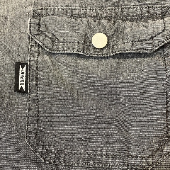 Super brand Men's size small Dark Gray Casual Button Down Shirt - Picture 3 of 14